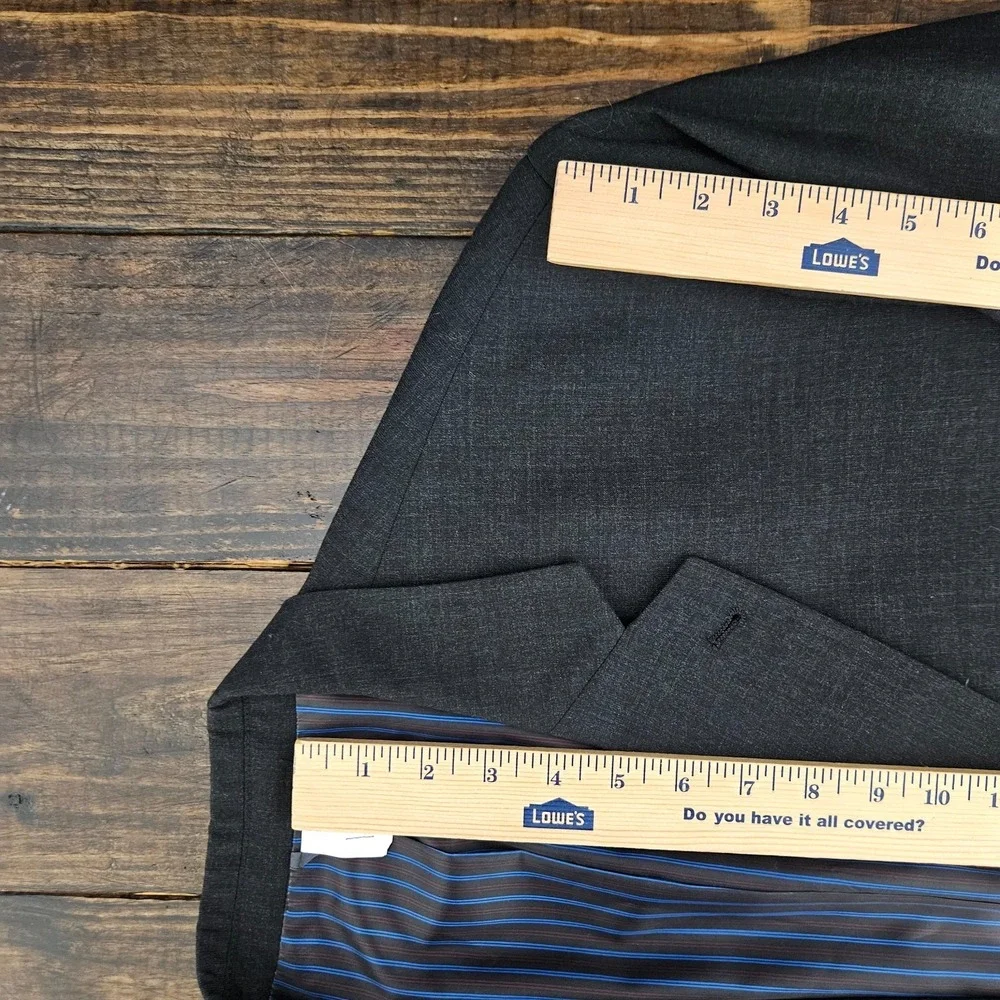 GS Perfect Fit Men's Sport Coat Two Button CH Gry Poly Wool Blend Sz 52PRG
